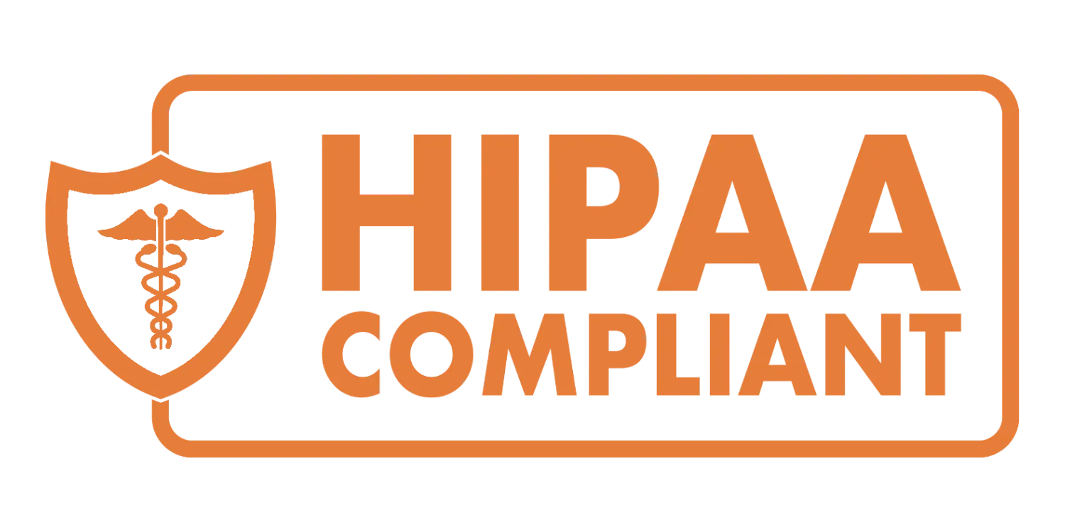HIPAA Compliant badge icon, secure and private telehealth platform