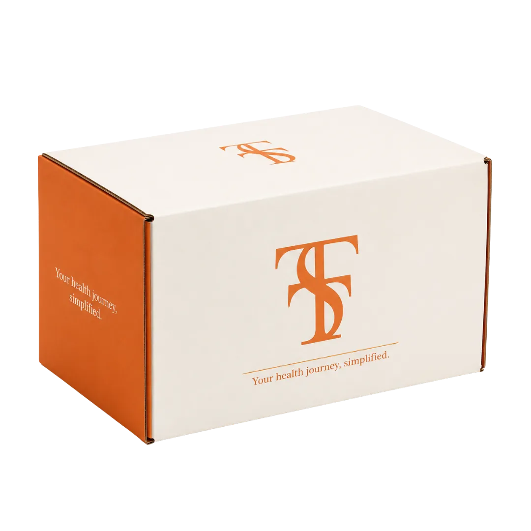Total Sports Therapy shipping box with logo, at-home treatment delivery packaging