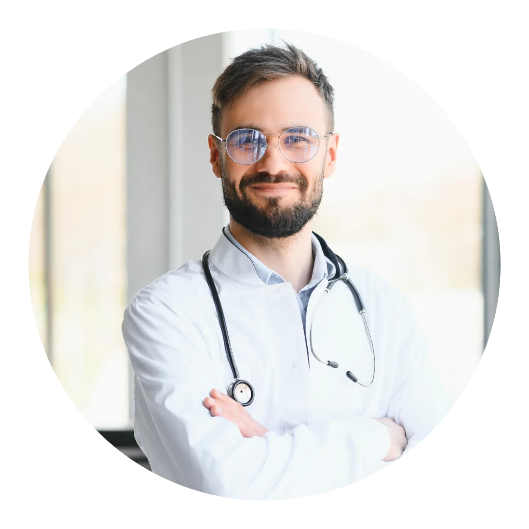 Headshot of male physician with stethoscope, Total Sports Therapy provider