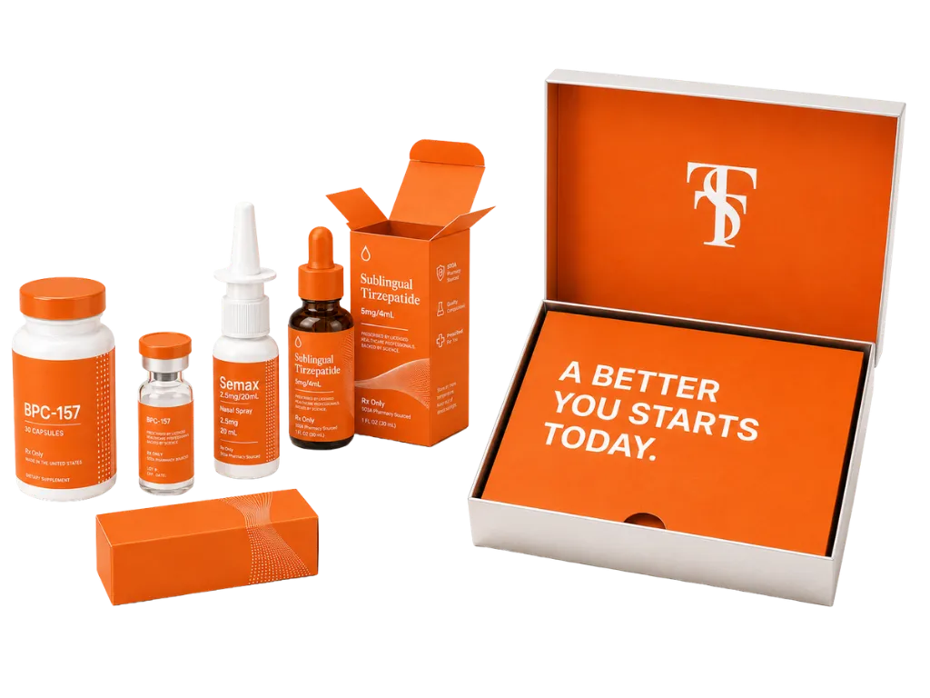 Total Sports Therapy supplement kit open on laptop screen, telehealth product delivery box